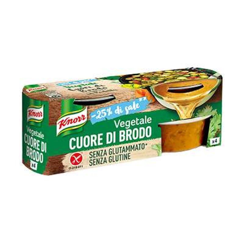 KNORR HEART VEGETABLE BROTH LOW SALT GR.112X4
