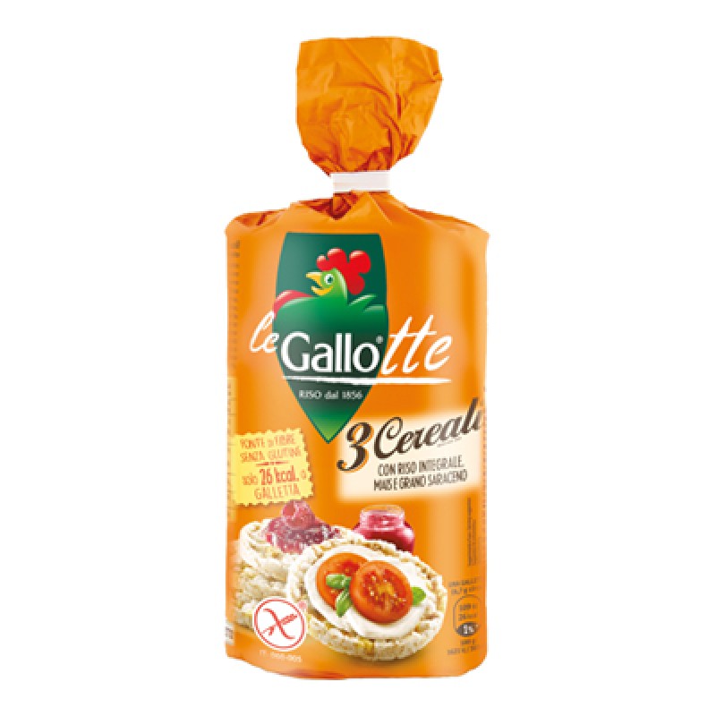 GALLO CAKES 3 CEREALS GR. 100