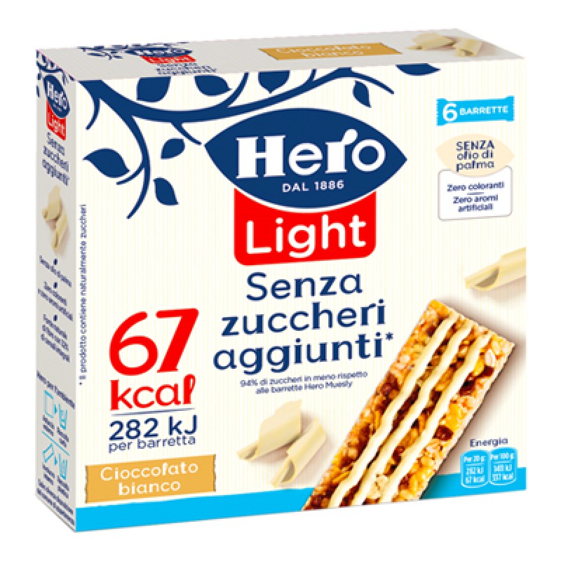 HERO BARRETTE LIGHT WHITE CHOCOLATE GR.20X6