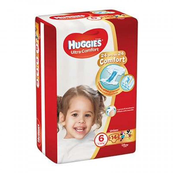 HUGGIES ULTRACOMFORT TG.6 14PCS KG.15-30