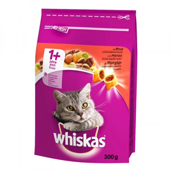 WHISKAS CROCCANTINI GR.300 BEEF ADULT 1 CAT