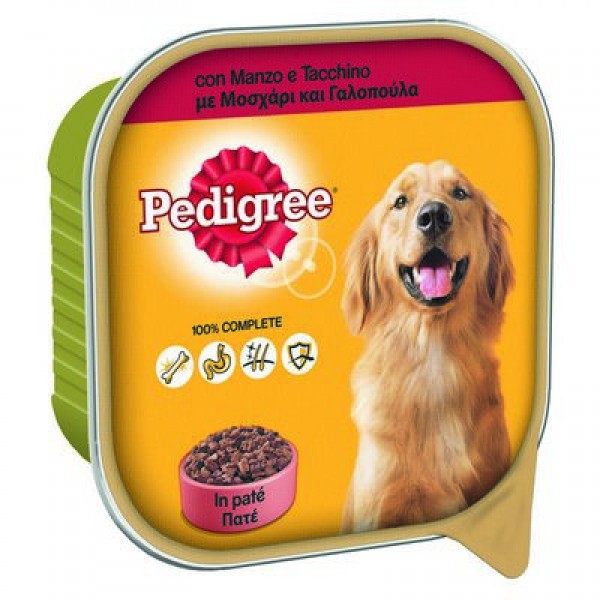 PEDIGREE MENU GHIOTTO BEEF / TURKEY GR.300 TRAY