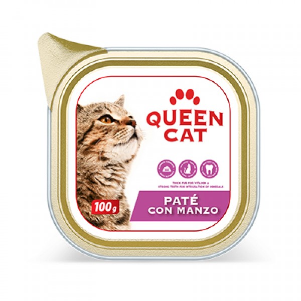 QUEEN CAT PATE BEEF TRAY GR.100