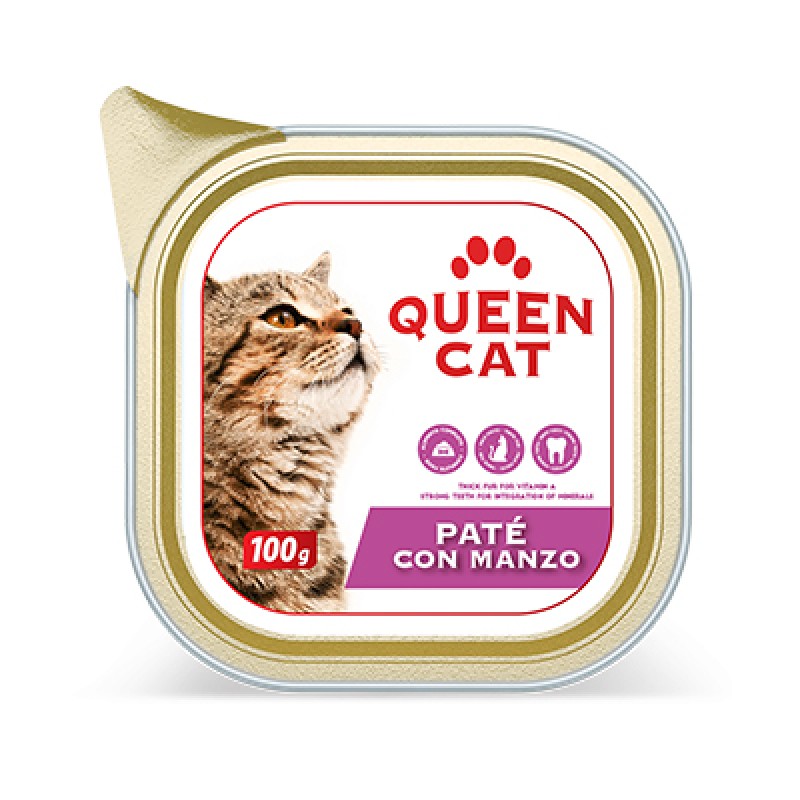 QUEEN CAT PATE BEEF TRAY GR.100