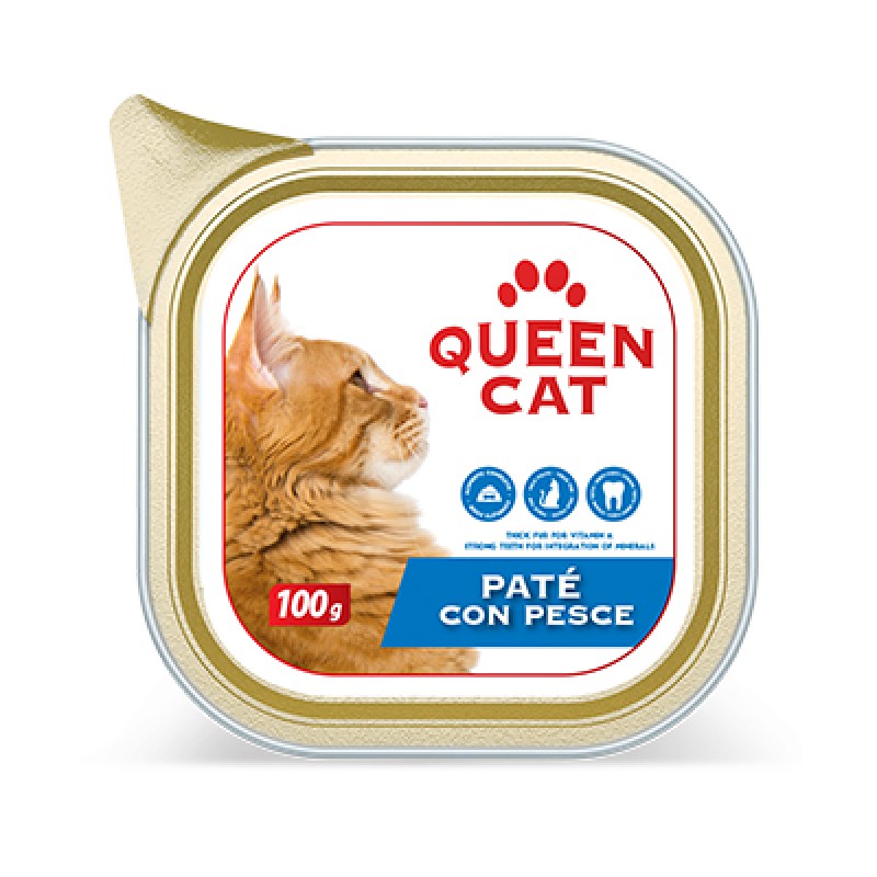 QUEEN CAT PATE FISH GR.100 TRAY