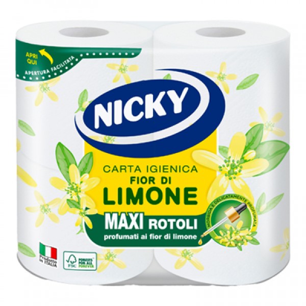NICKY CARTA IGIENICA FIOR DI LIMONE 4 ROTOLI