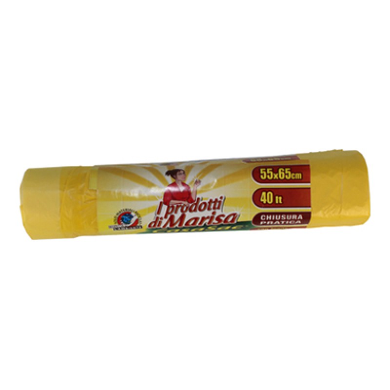 CSC GARBAGE BAGS WITH HANDLES 55X65 YELLOW