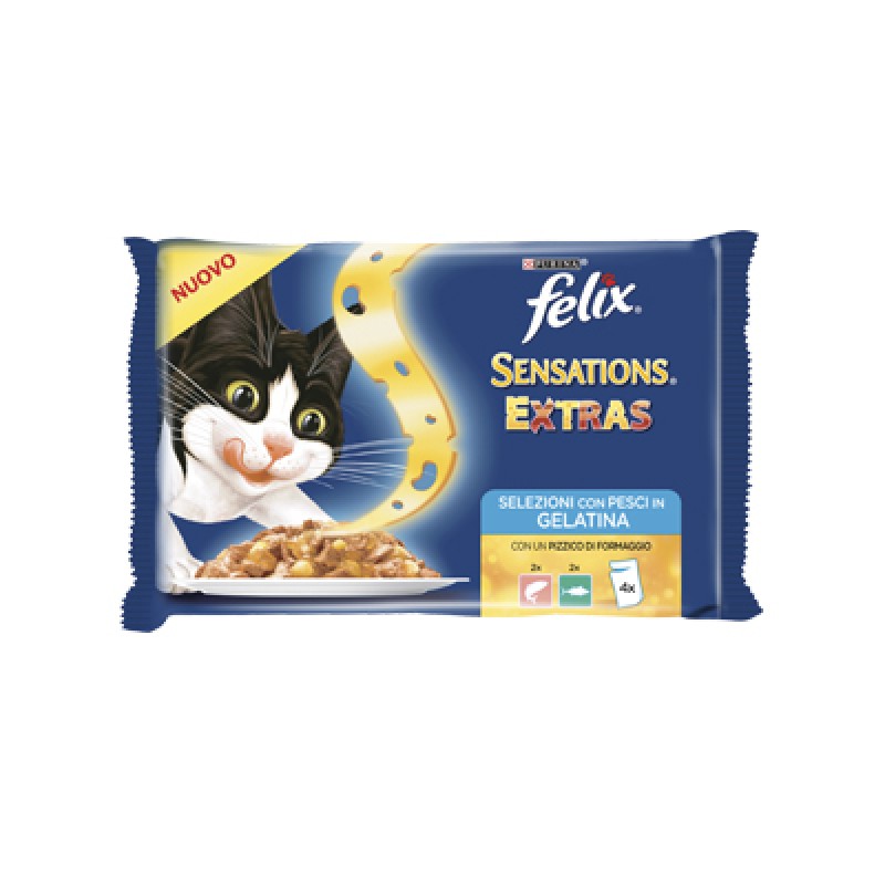 FELIX SENSATIONS EXTRAS SALMON / TUNA GR.100X4