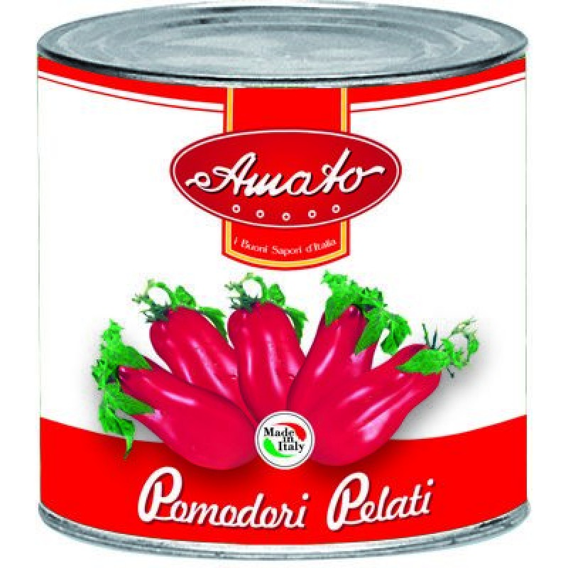 AMATO PEELED TOMATOES KG.2,5 LABEL GOOD FLAVORS