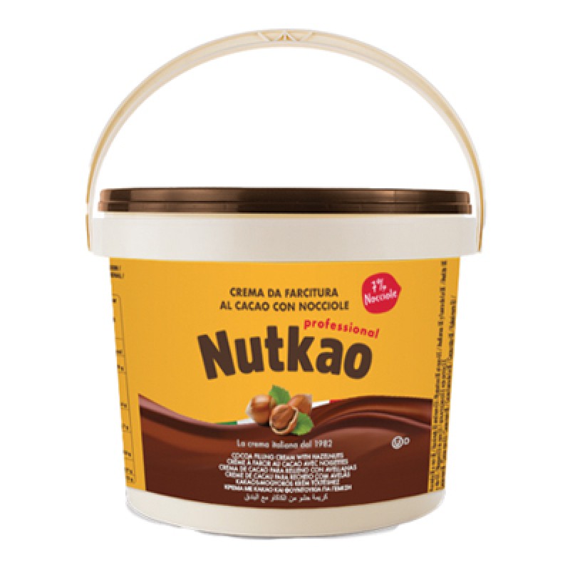 NUTKAO KG. 3 COCOA CREAM BUCKET WITH 7 HAZELNUTS