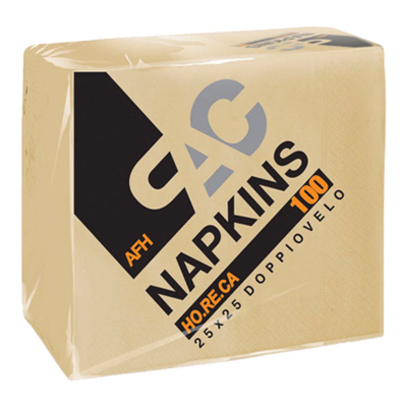 PAC NAPKINS NAPKINS X100 2PLY CHAMPAGNE CM.25X25