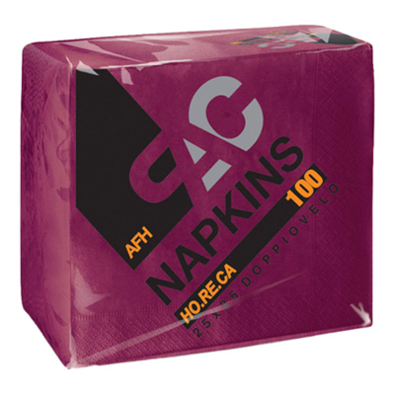 PAC NAPKINS NAPKINS X100 2PLY BORDEAUX CM.25X25