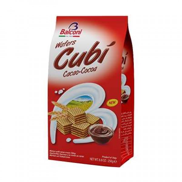 BALCONIES WAFER GR.250 COCOA CUBES