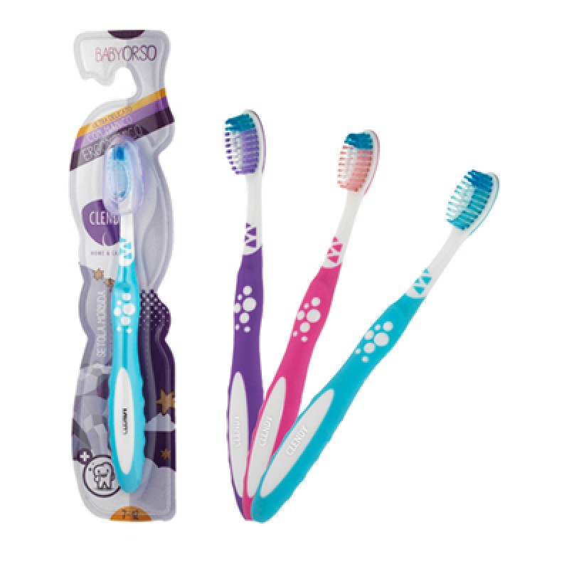 CLENDY TEDDY TOOTHBRUSH W / SUCTION CUP