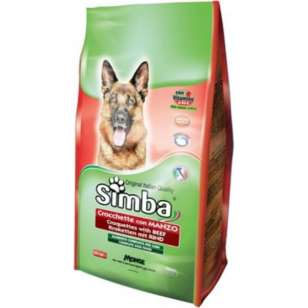 SIMBADOG CROQUETTES BEEF KG. 20