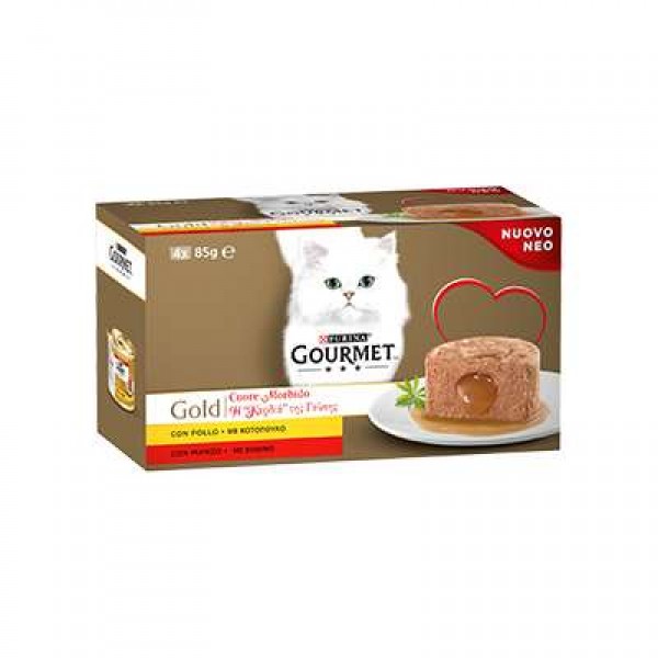 GOURMET GOLD SOFT HEART BEEF / CHICKEN GR.85X4