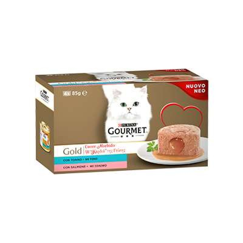 GOURMET GOLD SOFT HEART TUNA / SALMON GR.85X4