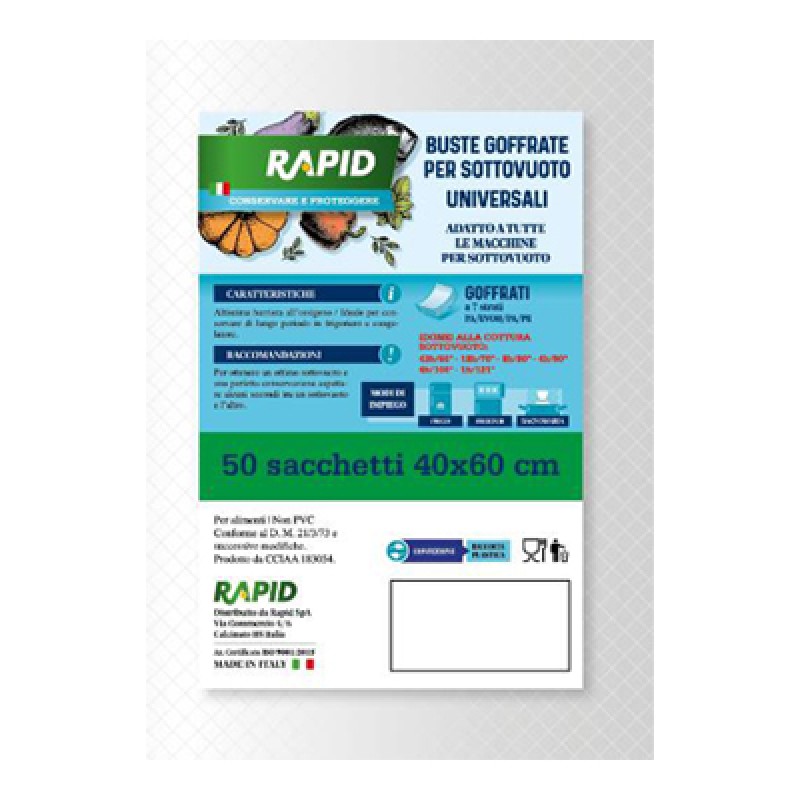 RAPID EMBOSSED VACUUM BAGS 25X35 PCS. 50